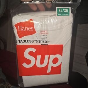 Supreme X Hanes White Comfort Soft T-Shirts XL